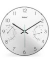 Mebus Reloj de Pared de Cuarzo Con Termómetro E Higrómetro, Blanco, 30 Cm, Diseño Moderno