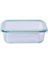 Benetton Hermético Rectangular 1,5l Vidrio Borosilicato Casa Benetton Con Tapa Hermética Verde