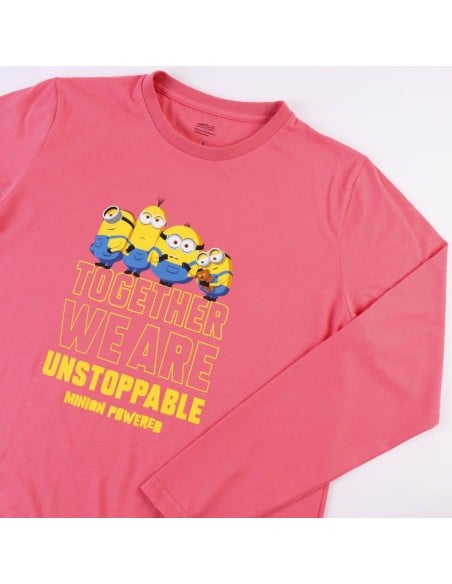 Pijama Largo Minions Rosa Mujer XS - CERDA | Kiwiku