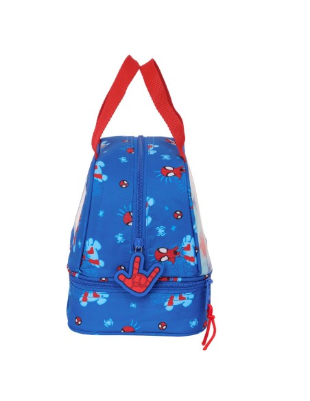 Portameriendas SAFTA Spidey Azul Escolar 20 X 20 X 15 Cm Con Asa Superior