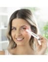 Innovagoods Masajeador de Ojos Antiedad Con Fototerapia, Termoterapia y Vibración Therey, Recargable, Blanco y Plateado