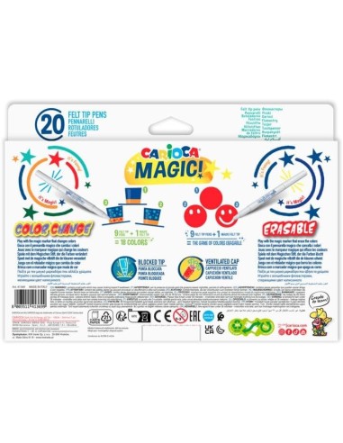 Rotuladores Mágicos CARIOCA Magic Markers Extra Bold Multicolor 20 Piezas