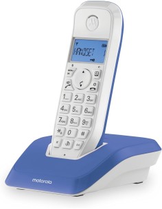 Teléfono Inalámbrico Motorola S1201 Azul Con Pantalla Retroiluminada Y Manos Libres - Kiwiku