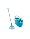 Leifheit Set Clean Twist Mop Ergo Con Cubo de Fregar Azul Turquesa Con Sistema de Centrifugado