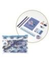 Cerda Set de Papelería Escolar Stitch Color Azul Con Estuche Transparente 22x14 Cm