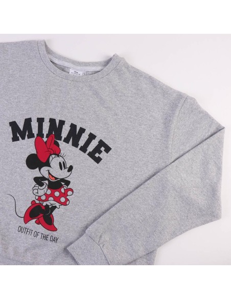 CERDA Pijama Largo Minnie Mouse Mujer Gris Talla XS - Kiwiku