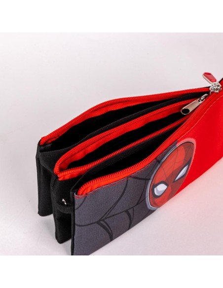 Cerda Estuche Portatodo 3 Compartimentos Spiderman Color Negro