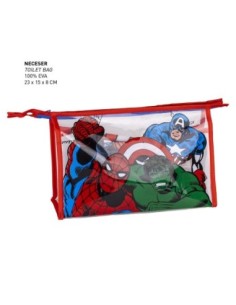 cerda_neceser_de_aseo_infantil_para_viaje_the_avengers_4_piezas_rojo_con_toalla 2