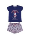 Cerda Pijama Corto Single Jersey Minnie, Color Azul, Talla 8 Años