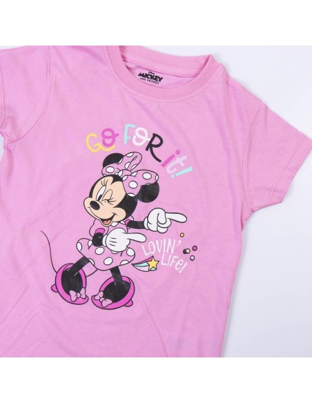 Pijama Corto Minnie Mouse Rosa Talla 4 Años Infantil 100% Algodón - Kiwiku
