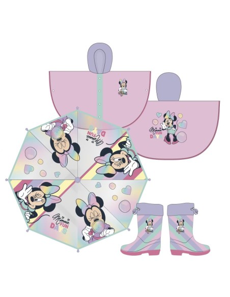 CERDA Poncho Impermeable Minnie Mouse Lila Talla 5-6 Años Con Capucha - Kiwiku  