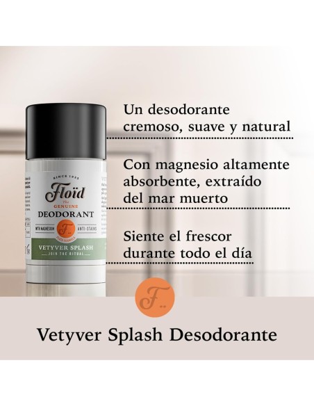 FLOÏD Vetyver Splash Desodorante 75ml Para Hombre - Protección Y Frescura  
