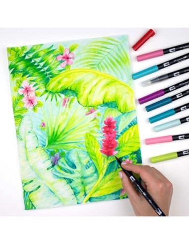 Tombow Estuche 6 Rotuladores Doble Punta Pincel Colores Candy ABT-6P-4 | Kiwiku