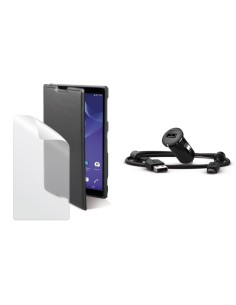Kiwiku.com: Made for Xperia MFX3458PACK01 - Pack de accesorios para Sony Xperia Z3 (funda folio, protector de pantalla y cable