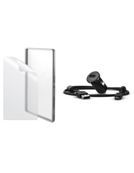 Made for Xperia Fusión - Pack de accesorios para Sony Xperia Z3 Compact (carcasa, protector de pantalla y cable datos): Kiwiku.