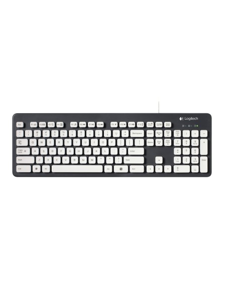 Logitech K310 - Teclado lavable con conectividad USB, color negro/ blanco - QWERTY: LOGITECH: Kiwiku.com: Informática