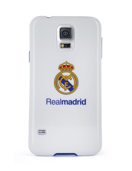 Kiwiku.com: Real Madrid RMCT003 - Funda TPU para Samsung Galaxy S5, con escudo color, blanco - Electrónica