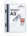 Durable Carpeta de Clips Duraclip 221806 A3, Hoja Dura, Hasta 60 Hojas, Azul, Paquete de 10