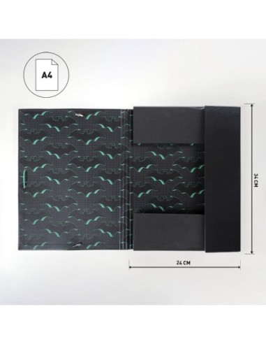 Carpeta Escolar Batman Negra 24x34 cm | CERDÁ | Organización y Estilo