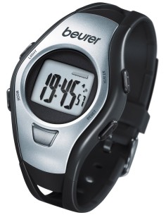 Beurer PM15 - Pulsómetro sin correa pectoral, medidor ritmo cardiaco, cronómetro, color negro/silver: Kiwiku.com: Deportes y ai