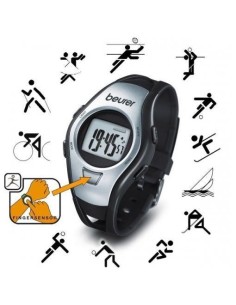Beurer PM15 - Pulsómetro sin correa pectoral, medidor ritmo cardiaco, cronómetro, color negro/silver: Kiwiku.com: Deportes y ai 2