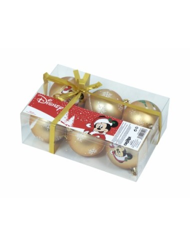 Compra Bolas De Navidad Mickey Mouse Happy Smiles Dorado 6 Unidades Ø 8 Cm En Kiwiku