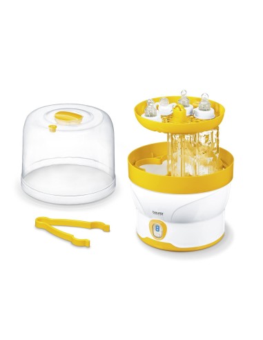 Beurer BY-76 - Esterilizador de vapor digital, color blanco/amarillo: Kiwiku.com: Bebé