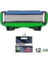 Filomatic Recambio Cuchillas Filo6 Negro, Verde y Azul Cobalto 3 Cajas de 4 Unidades