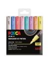 Posca Estuche Basic Pc-1m/8c Rotuladores No Permanentes Punta Fina 0.9mm-1.3mm Colores Surtidos Pastel - 8 Unidades