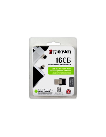 Kingston DataTraveler microDuo - Memoria USB 3.0 de 16 GB (Micro USB, 5 V) negro: Kiwiku.com: Informática