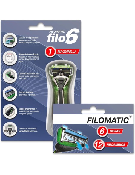 filomatic_blister_1_ud_cuchilla_filo6_+_caja_de_12_cabezales_de_recambio_8434652014238_promocion