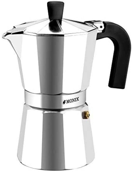 MONIX Cafetera Italiana Vitro Express M620006 6 Tazas Aluminio Antiadherente