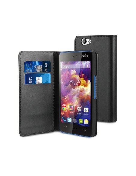 Wiko WISNS0004 - Funda con función soporte para Wiko Highway Signs, negro - Electrónica - Kiwiku.com