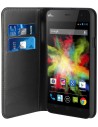 Funda wallet folio función soporte negra wiko rainbow