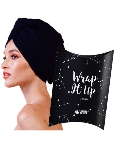 ANWEN Wrap It Up Turbante Para Cabello Negro - Secado Rápido y Antifrizz | Kiwiku