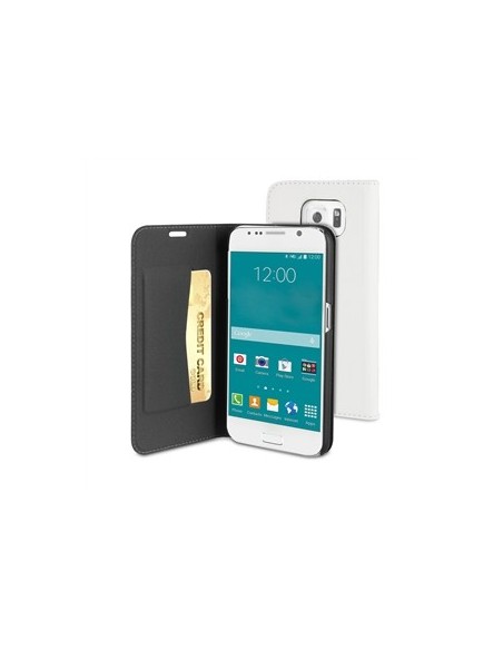 funda wallet folio función soporte blanca samsung galaxy s6 muvit MUSNS0180 kiwiku.com