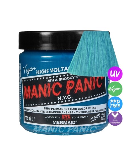 MANIC PANIC Tinte Capilar Semi-Permanente Classic Mermaid 118 Ml - Color Vibrante y Vegano