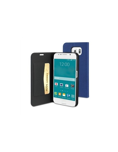 funda wallet folio función soporte azul samsung galaxy s6 muvit MUSNS0177 kiwiku.com