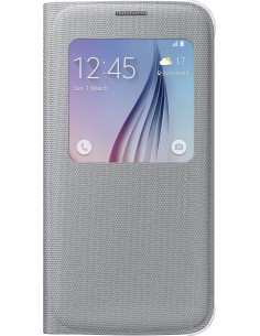 funda s view cover tela plata samsung galaxy s6 samsung SAEFCG920BS kiwiku.com 2