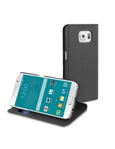 funda wallet folio función soporte negra samsung galaxy s6 muvit MUSNS0179 kiwiku.com