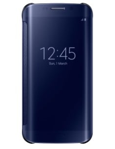 Galaxy S6 Edge Funda Samsung Clear View Cover negra EF-ZG925BBEGWW kiwiku.com