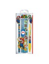 Pyramid Super Mario - Kit de Papelería (5 Piezas) Con Reglas, Lápiz, Bolígrafo, Sacapuntas y Goma de Borrar