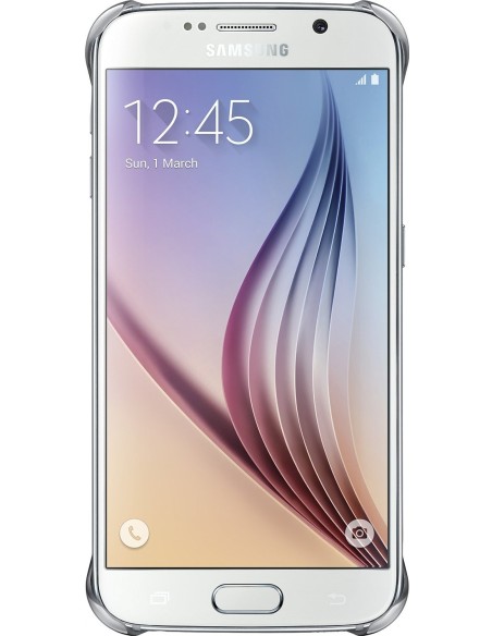 Funda Original Samsung Galaxy S6 Edge Clear Plata EF-QG925BSEGWW kiwiku.com