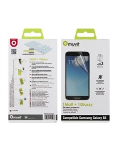 Muvit MUSCP0825 - Set de 2 protectores de pantalla (1 mate, 1 brillo) para Samsung Galaxy S6: Kiwiku.com: Electrónica 2