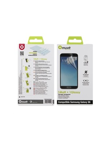 Muvit MUSCP0825 - Set de 2 protectores de pantalla (1 mate, 1 brillo) para Samsung Galaxy S6: Kiwiku.com: Electrónica