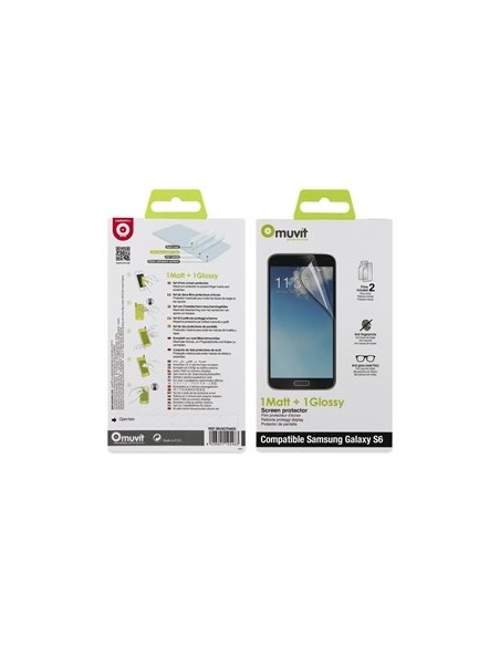 Muvit MUSCP0825 - Set de 2 protectores de pantalla (1 mate, 1 brillo) para Samsung Galaxy S6: Kiwiku.com: Electrónica