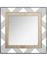 Atmosphera Espejo Decorativo Cuadrado Joe de Metal y Madera Color Negro 45,5 X 2 X 45,5 Cm