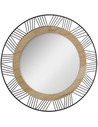 Atmosphera Espejo Redondo de Metal y Madera Ø45,5 Cm Marrón