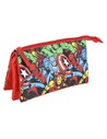Cerda Estuche/portatodo Plano 3 Compartimentos Avengers, Color Rojo, 22,7 X 13,9 X 2,6 Cm