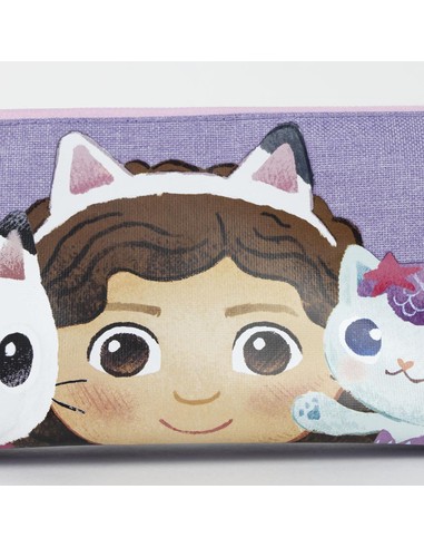 CERDA Estuche Portatodo 3 Compartimentos Gabby’s Dollhouse Color Lila